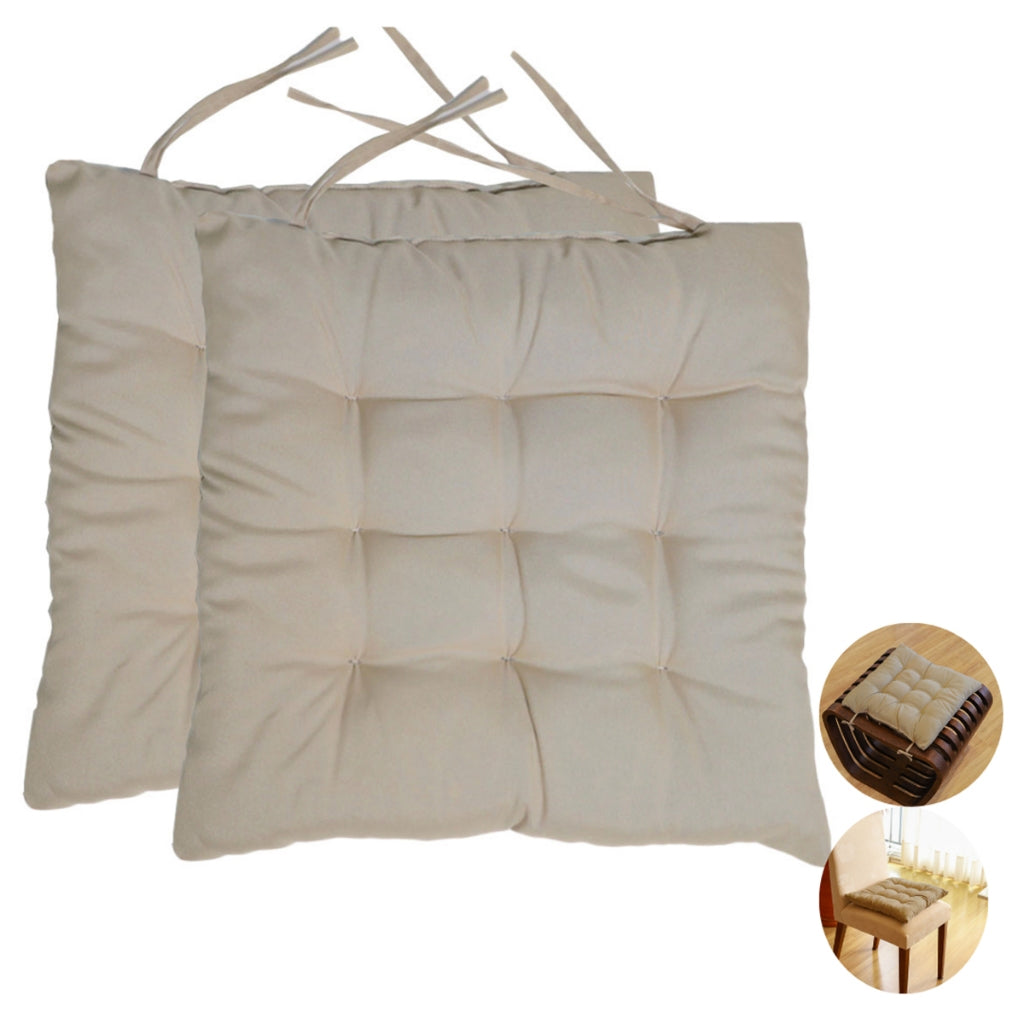 Kit 2 Almofadas Assento de Cadeira 40x40 Futon Macio Assento Encosto