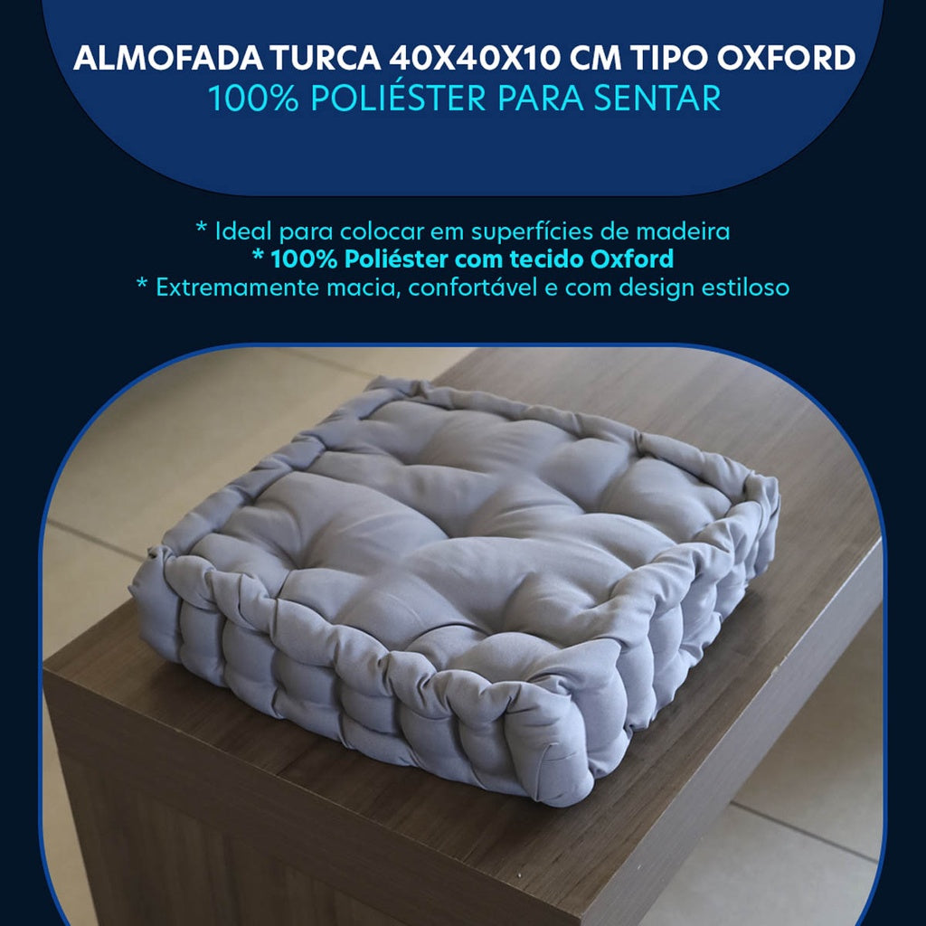 Almofada Futon Turca 40x40 Decoração Sofa Poltrona Pallet Varias Cores